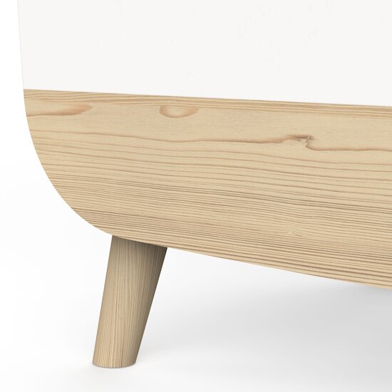 Firmiana Coffre à Jouets avec Couvercle   Blanc / Bois naturel        de               CBA Meubles