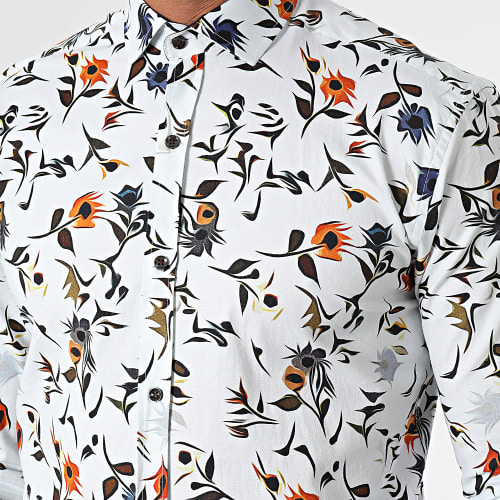 Chemise Manches Longues Bleu Clair Noir
