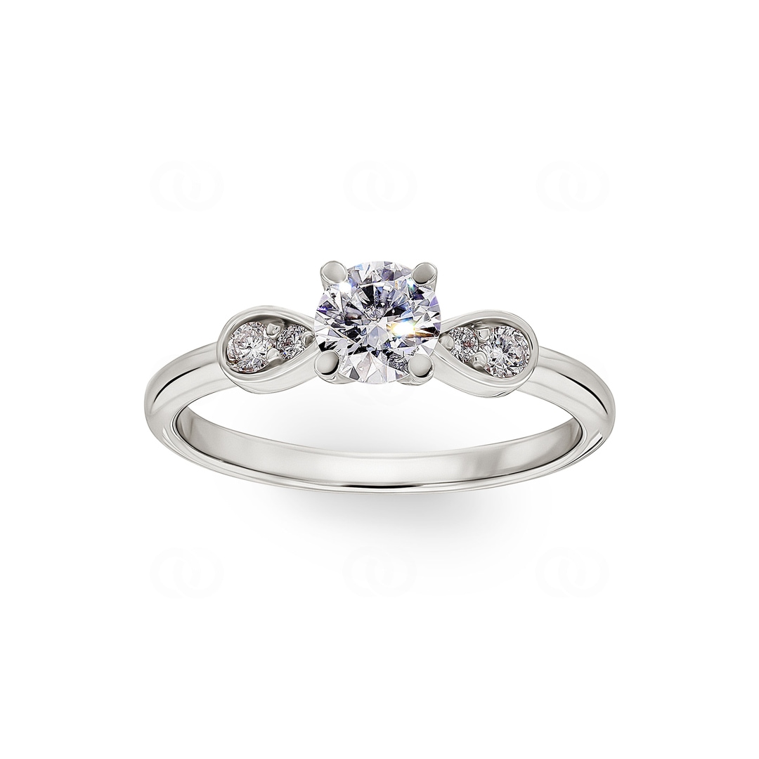 Verlobungsring 750/18 K Weissgold mit Diamanten 0.60 ct H/si
