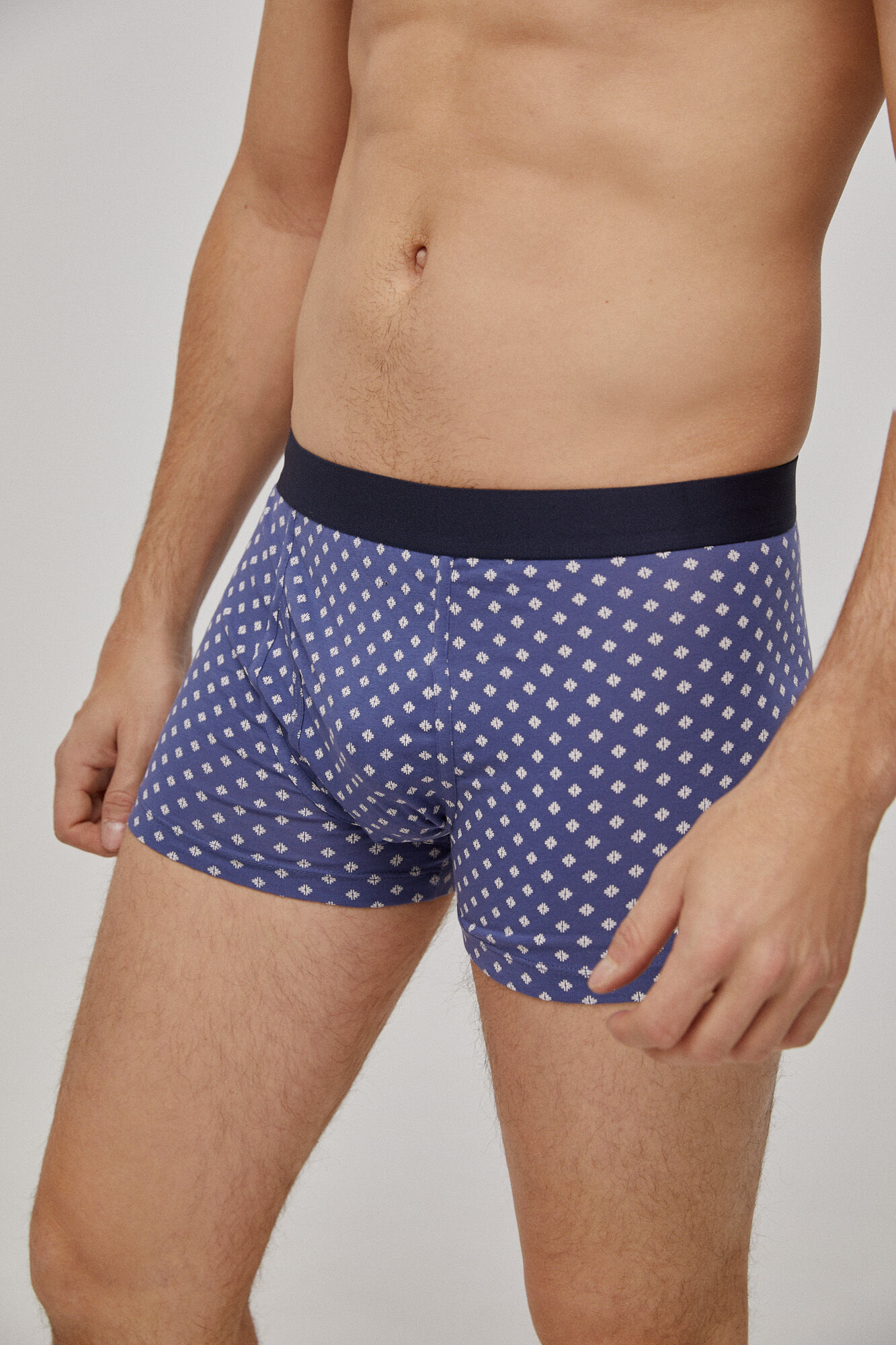 Conjunto com 3 cuecas boxer de bolinhas - Azul