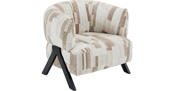 Sessel Vali Stoff braun / beige gemustert