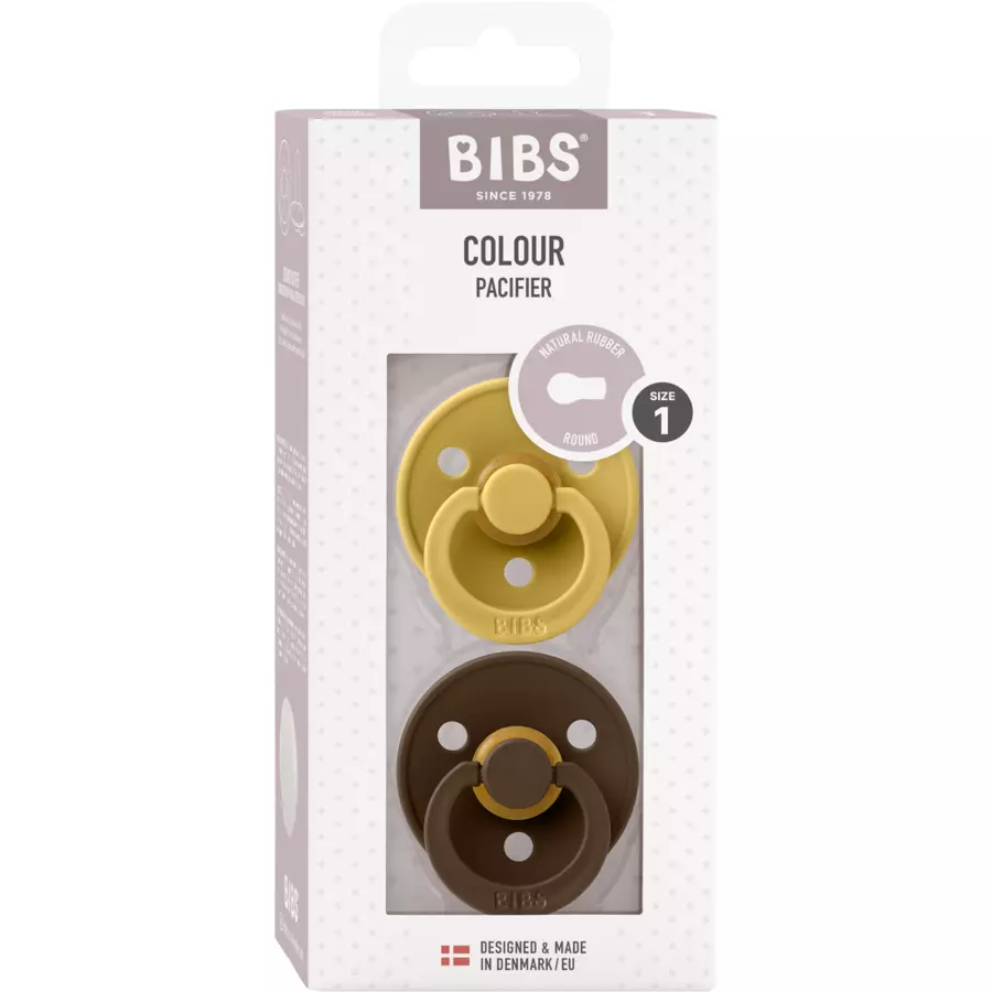 BIBS® Schnuller Colour MustardMocha 0-6 Monate, 2 Stk.