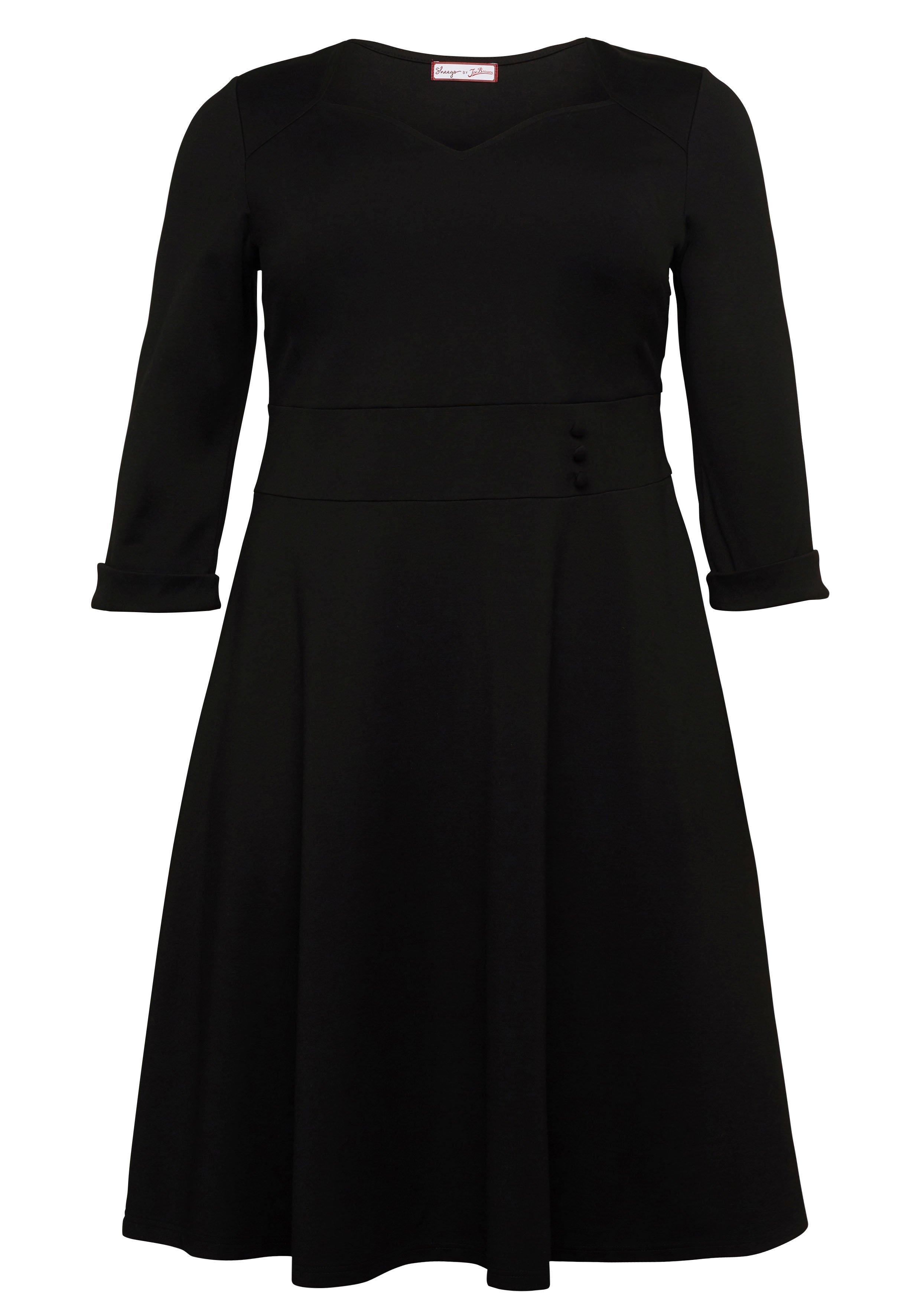 Jerseykleid mit Herzausschnitt und Taillenband