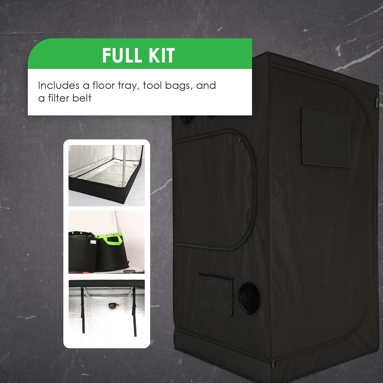 GrowTNT100-Grow Zelt 100x100x200 cm Hydrokultur Wachstumszelt mit einfachem Sichtfenster Pflanzzelte mit Mylargewebe zur Stoppung von leichten Lecks Indoor Wachstumszelt
