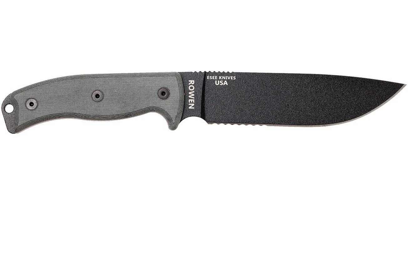 ESEE Model 6 Serrated 6S survivalmes met zwarte schede   riemclip