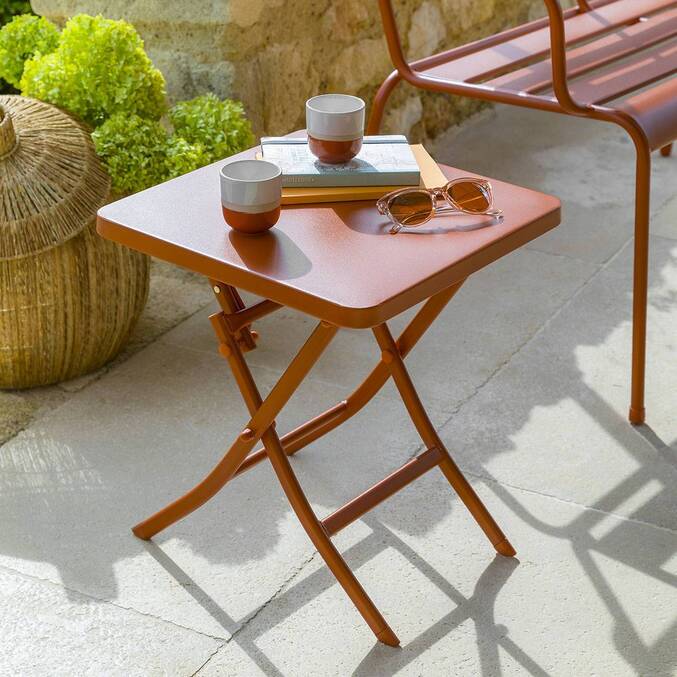 Table d'appoint de jardin carré GREENSBORO Ambre