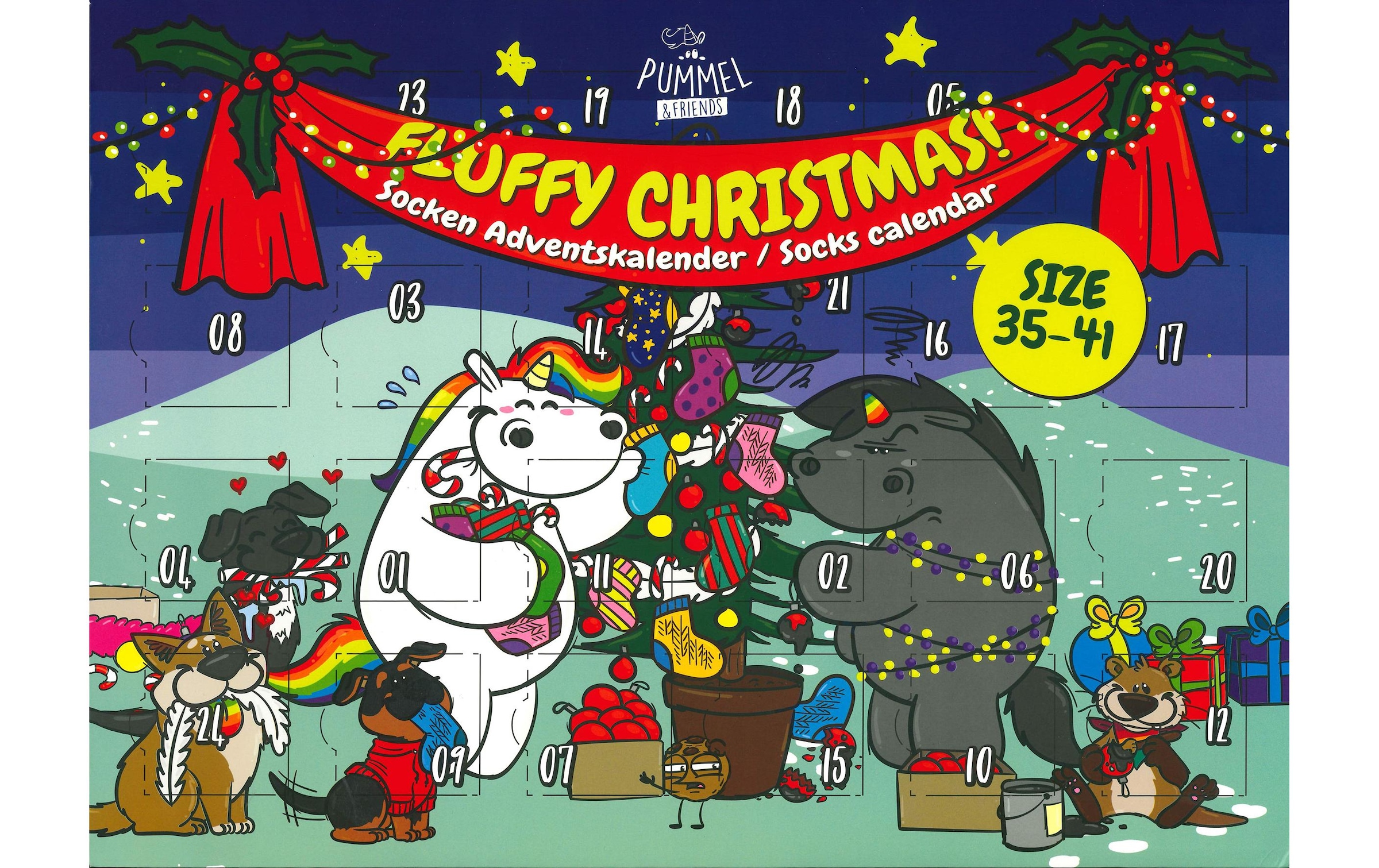 Adventskalender »Dreams and Fantasy Socken Pummeleinhorn, Grösse 35-41, 12 Paare« Es liegt keine Altersempfehlung vor