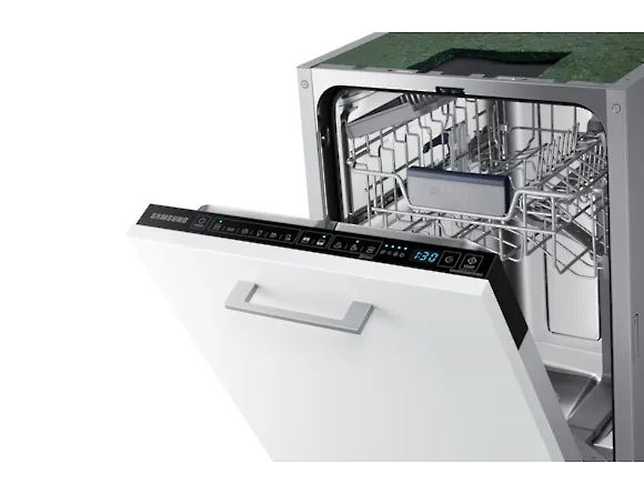 Samsung DW50R4060BB, Fuldt indbygget, Slimline (45 cm), Touch Control, Kurv