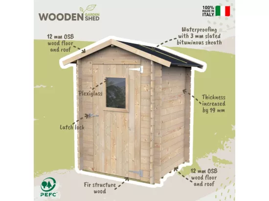 Abri de jardin en bois pour outils porte-fenêtre Cabanon VistaCabin