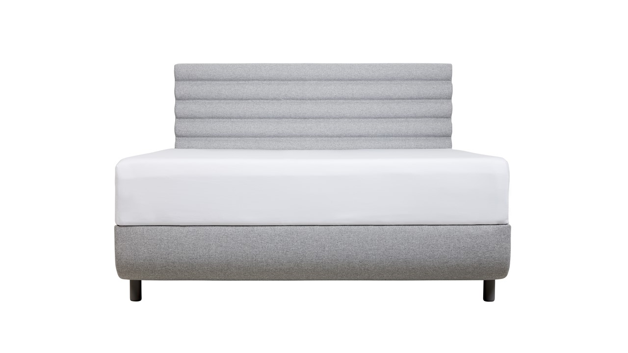 TEMPUR® Bed Arc met hoofdbord Vectra, schotelbodem en Pro matrassen stone