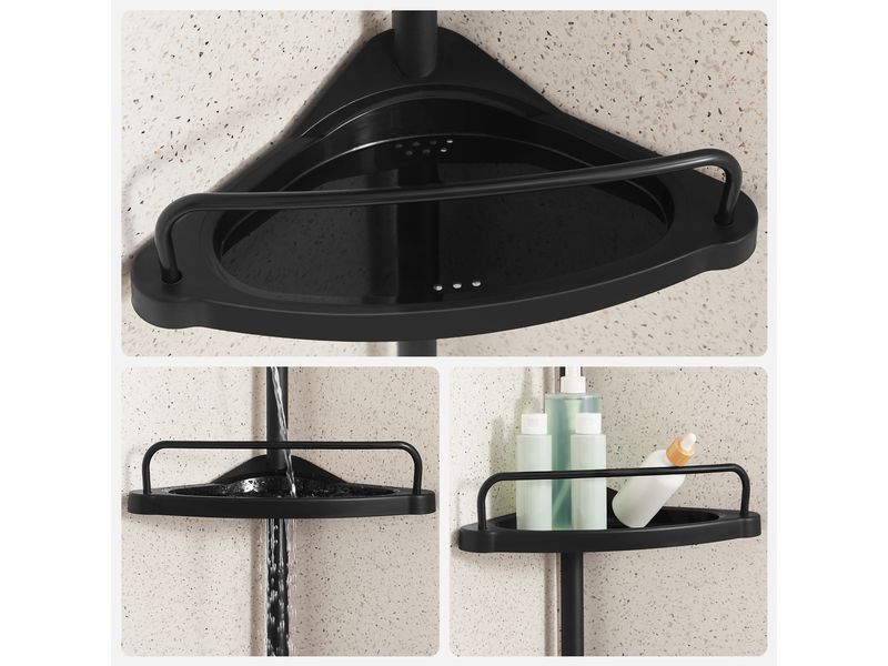 Songmics Duschmittelhalter 85-305 cm, Schwarz Duschregal