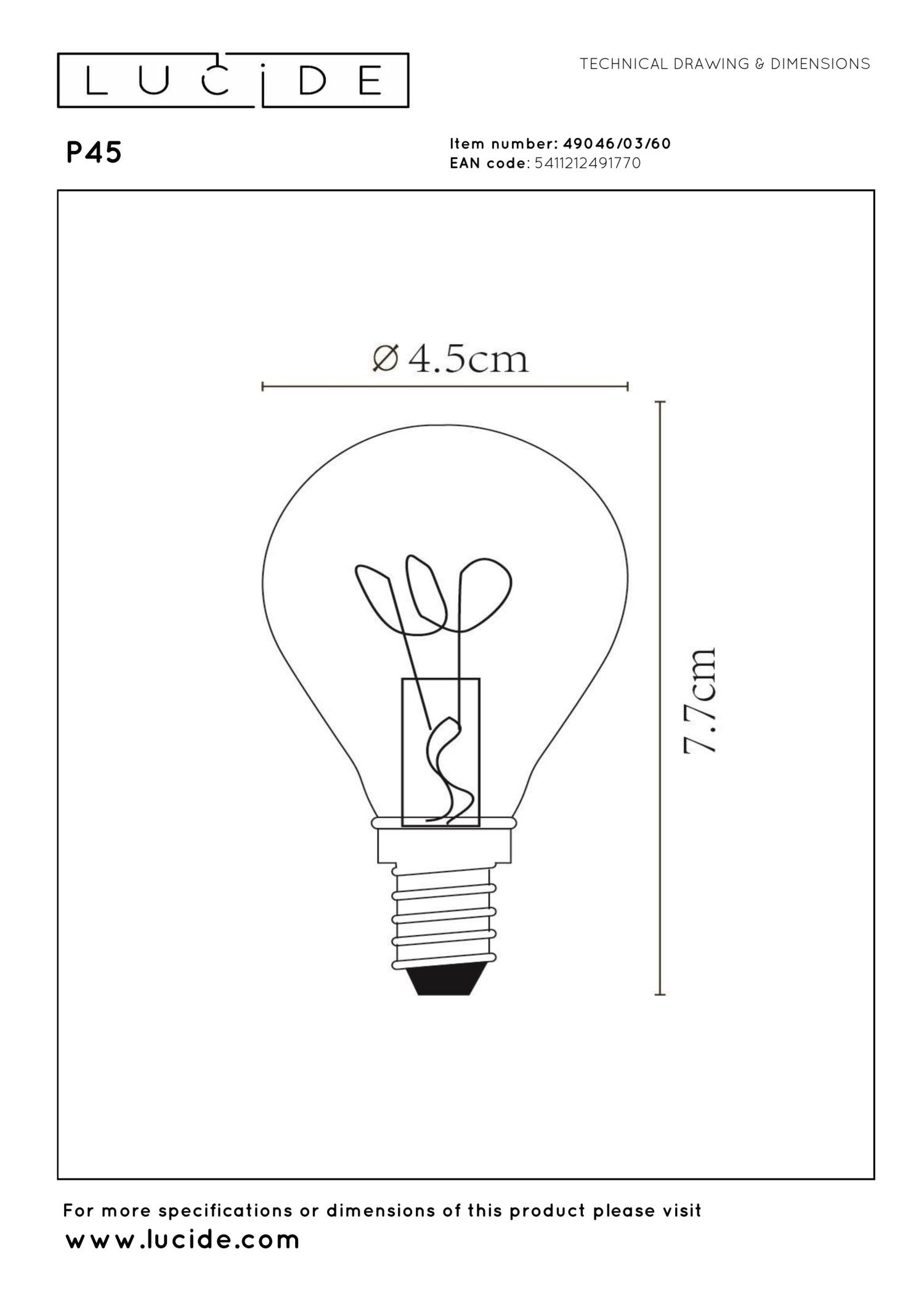 Lucide P45 Filament lamp - Transparant (set van 2)