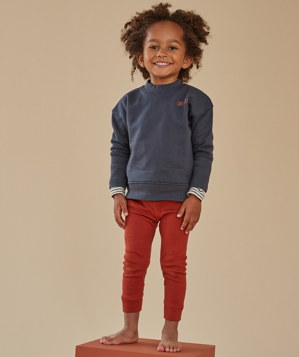 LE LEGGING ÉVOLUTIF CÔTELÉ BRIQUE EN COTON PIMA