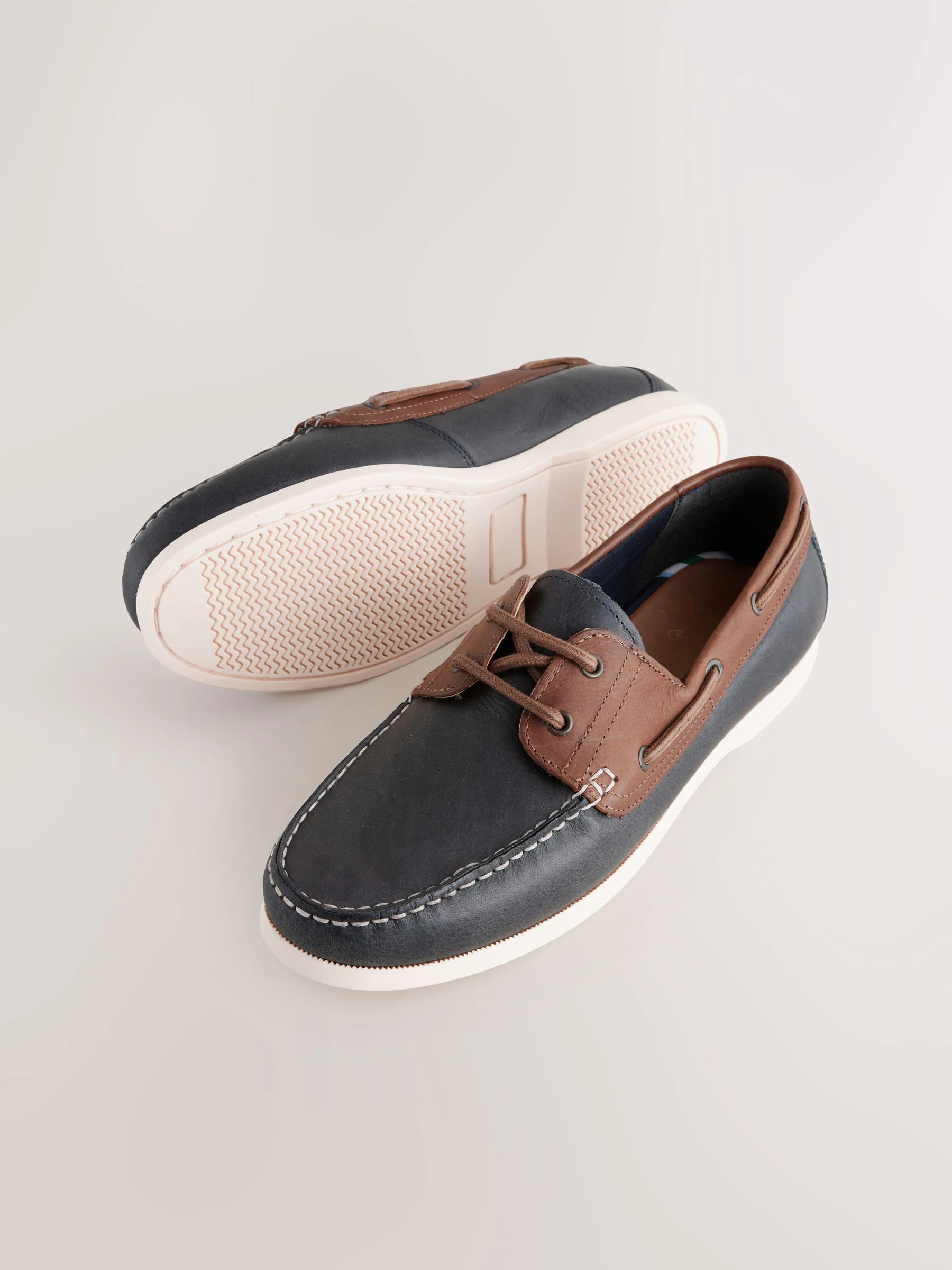 Donkerblauw - Leren bootschoen