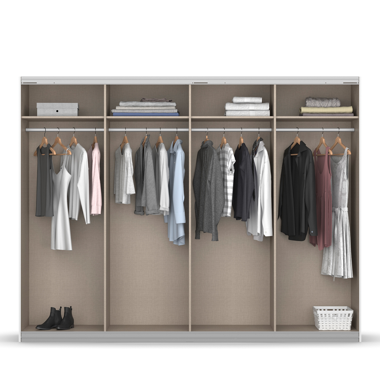 Schwebetürenschrank - Eiche Artisan - 2 Spiegeltüren - 271x211 cm