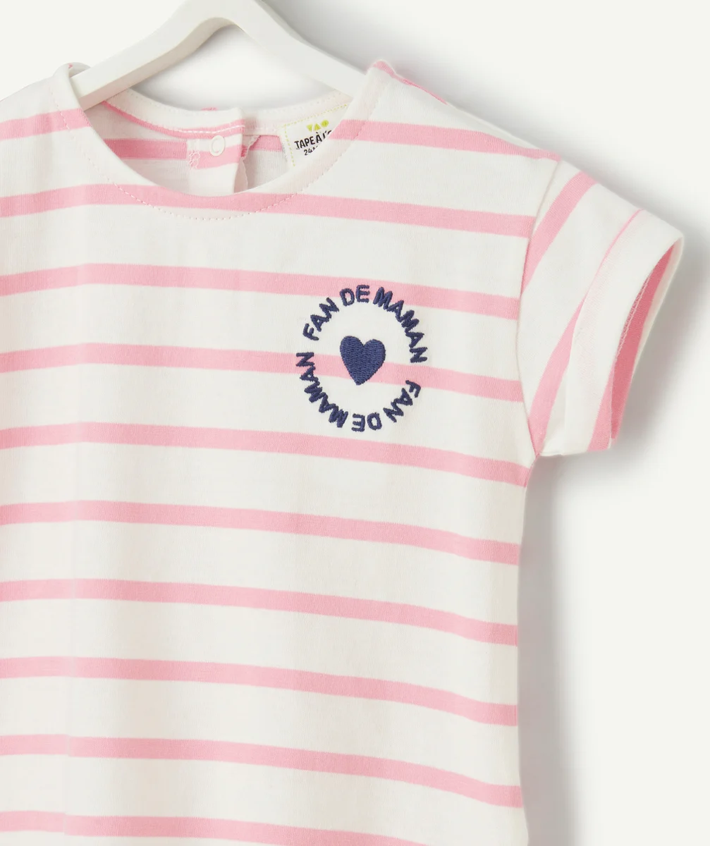 t-shirt bébé fille en coton bio avec message fan de maman