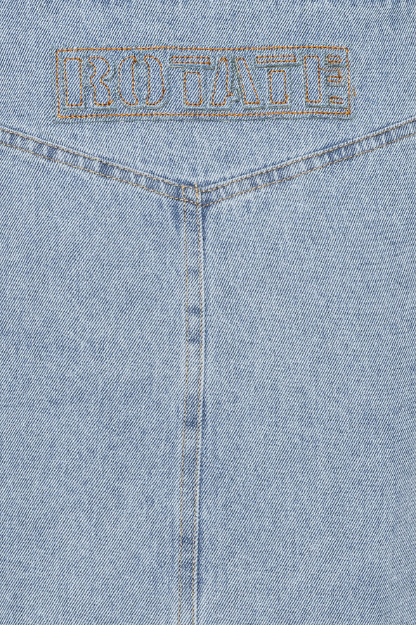ROTATE Birger Christensen Denim Laced Mini Skirt Light blue denim