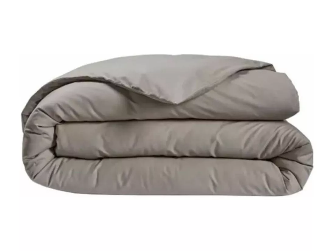 Housse de couette - 240 x 220 cm - Coton - Antibactérien - Taupe