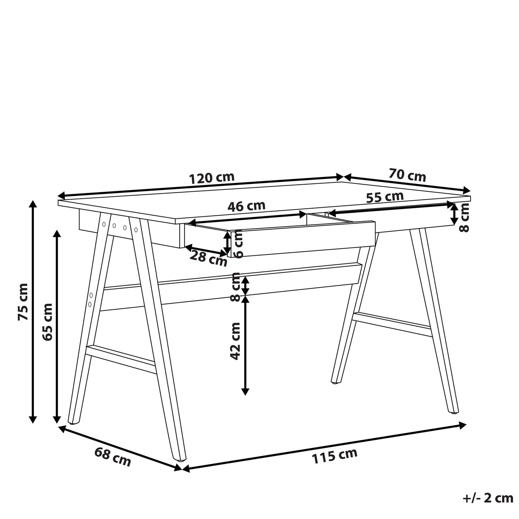 Beliani - SHESLAY - Bureau - Lichte houtkleur - MDF