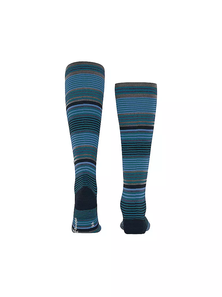 BURLINGTON Herren Kniestrümpfe STRIPE 40-46 lagoon blau