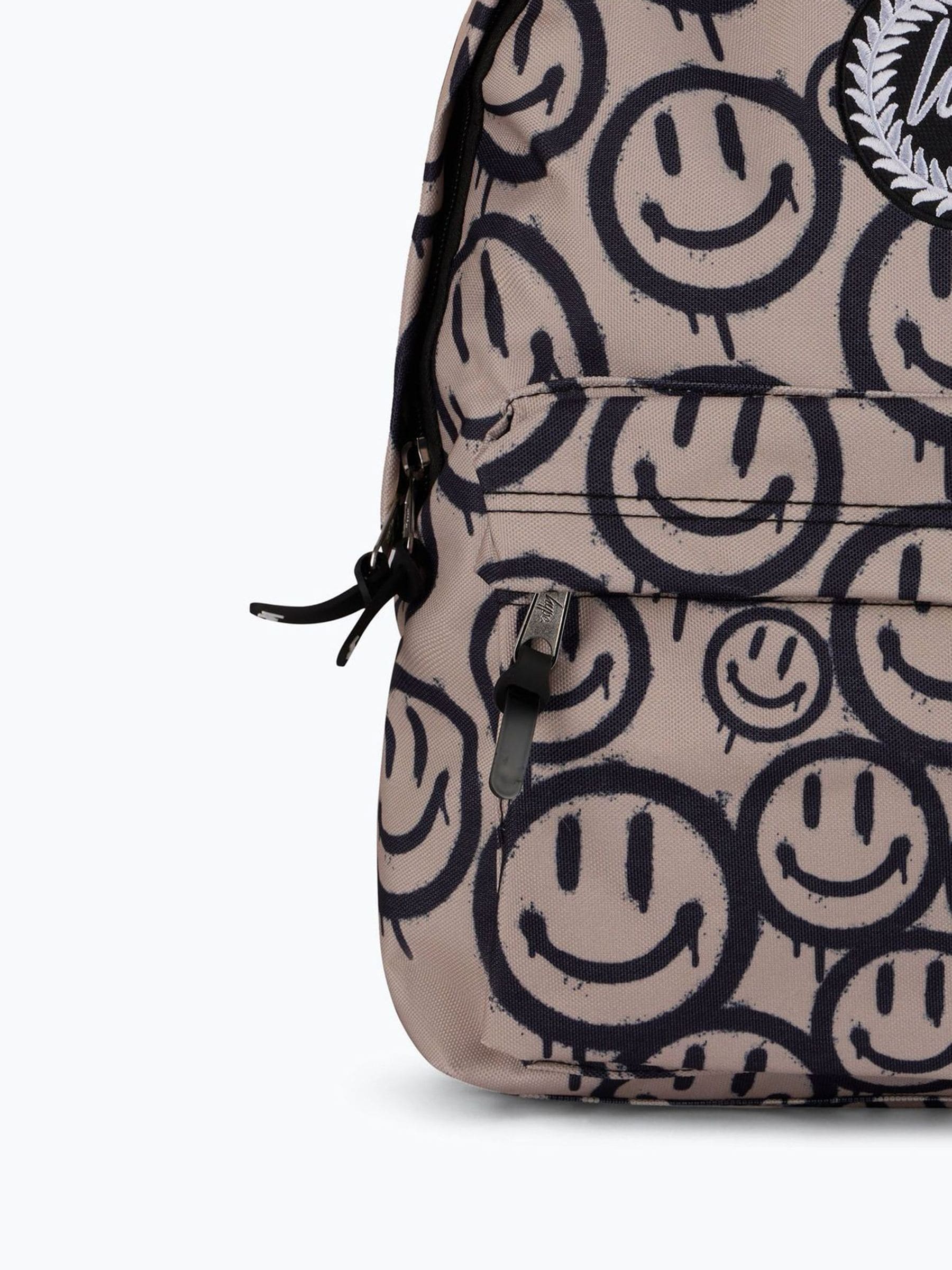 Hype. Unisex Drip Smiley Brown Backpack