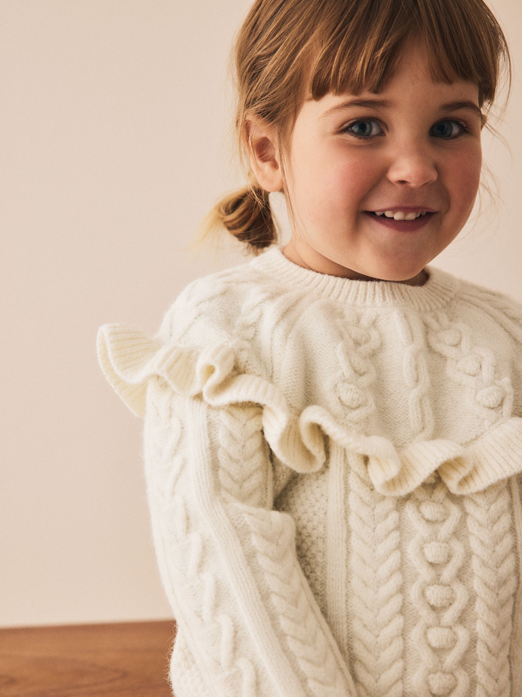Ecru - Cable Knitted Jumper (3mths-7yrs)