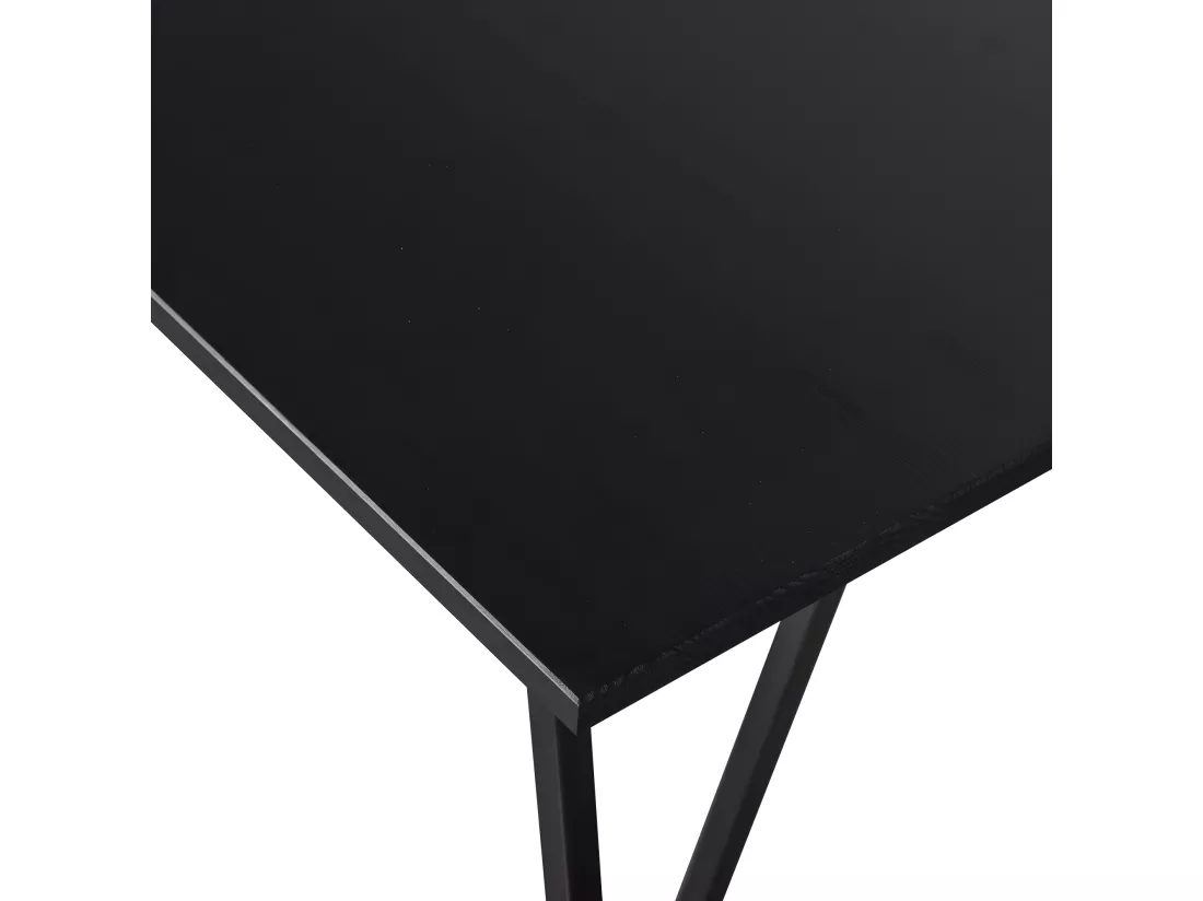 Tino - Bureau en bois et métal L130cm - Noir