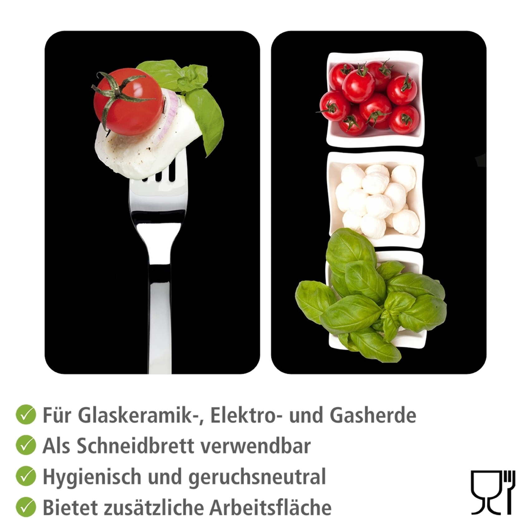 WENKO Herd-Abdeckplatte »Universal Modell Caprese« Herdabdeckung für alle Herdarten, kratzfest, mit rutschfesten Füssen