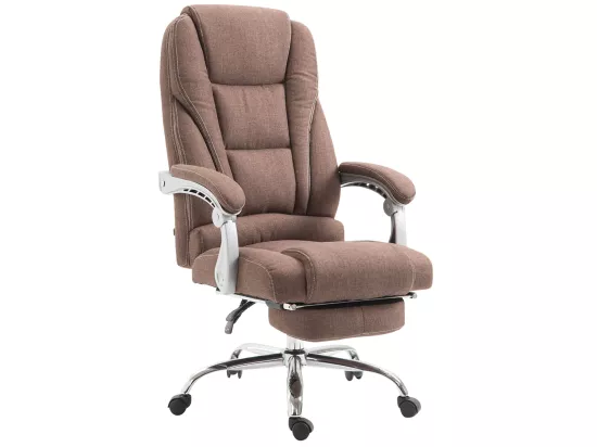 Chaise de bureau - Tissu & Métal chromé - Marron - Pacific