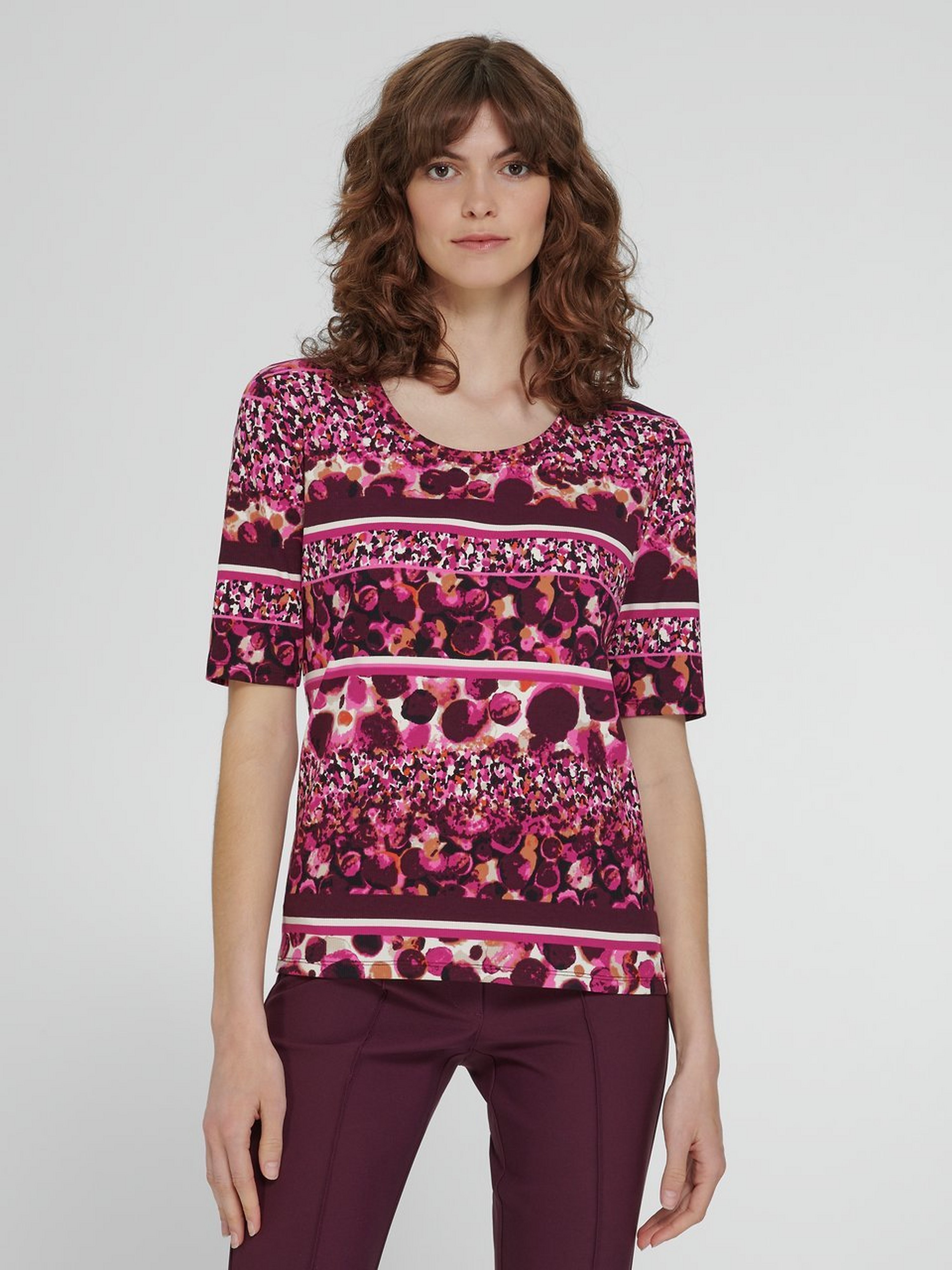 Rundhals-Shirt mit 1/2-Arm