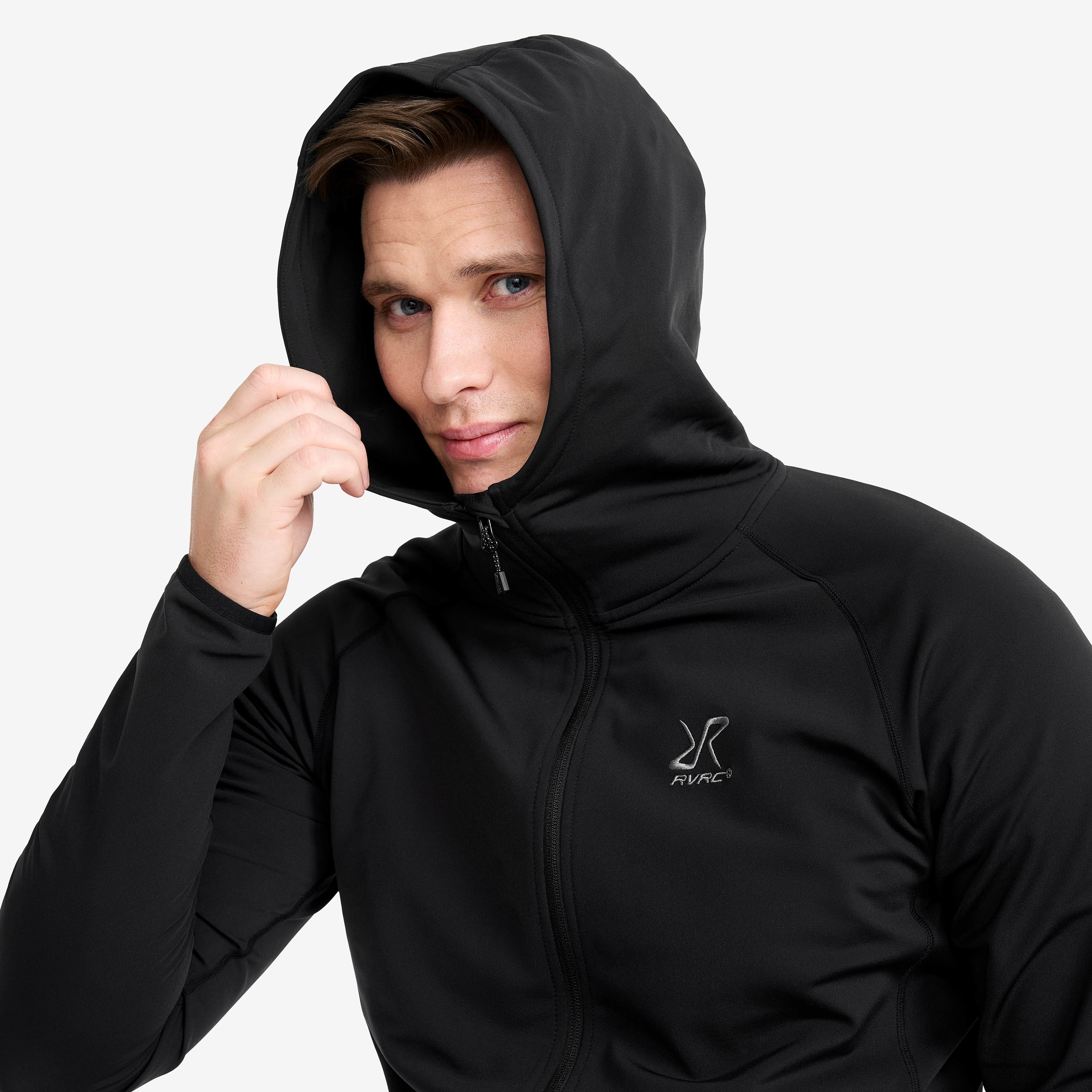Evolution Light Stretch Fleece Hoodie Herre Black