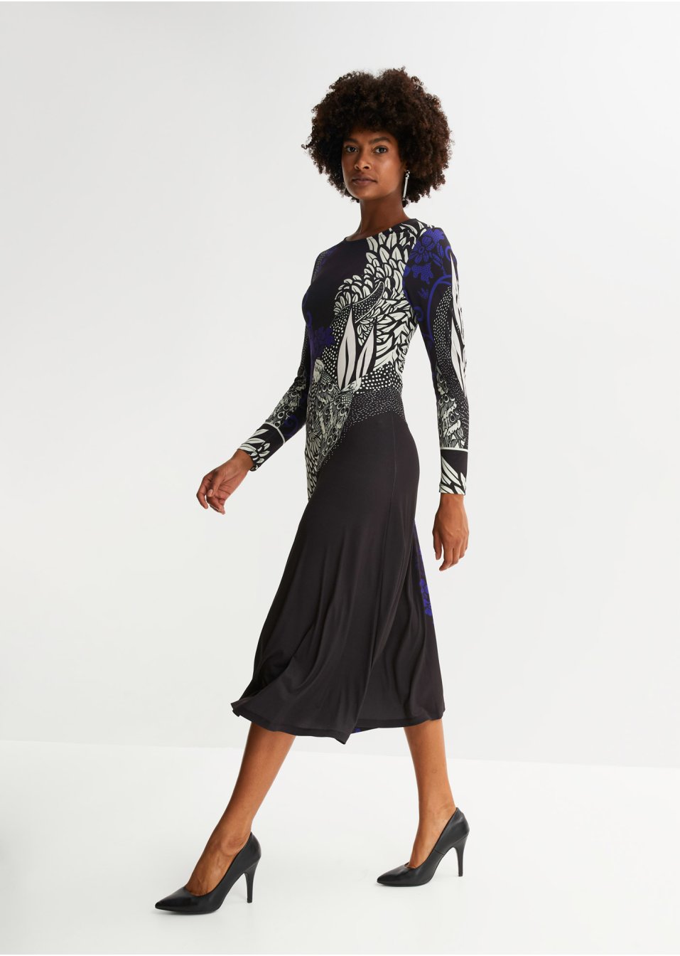 Robe midi avec empiècement mesh