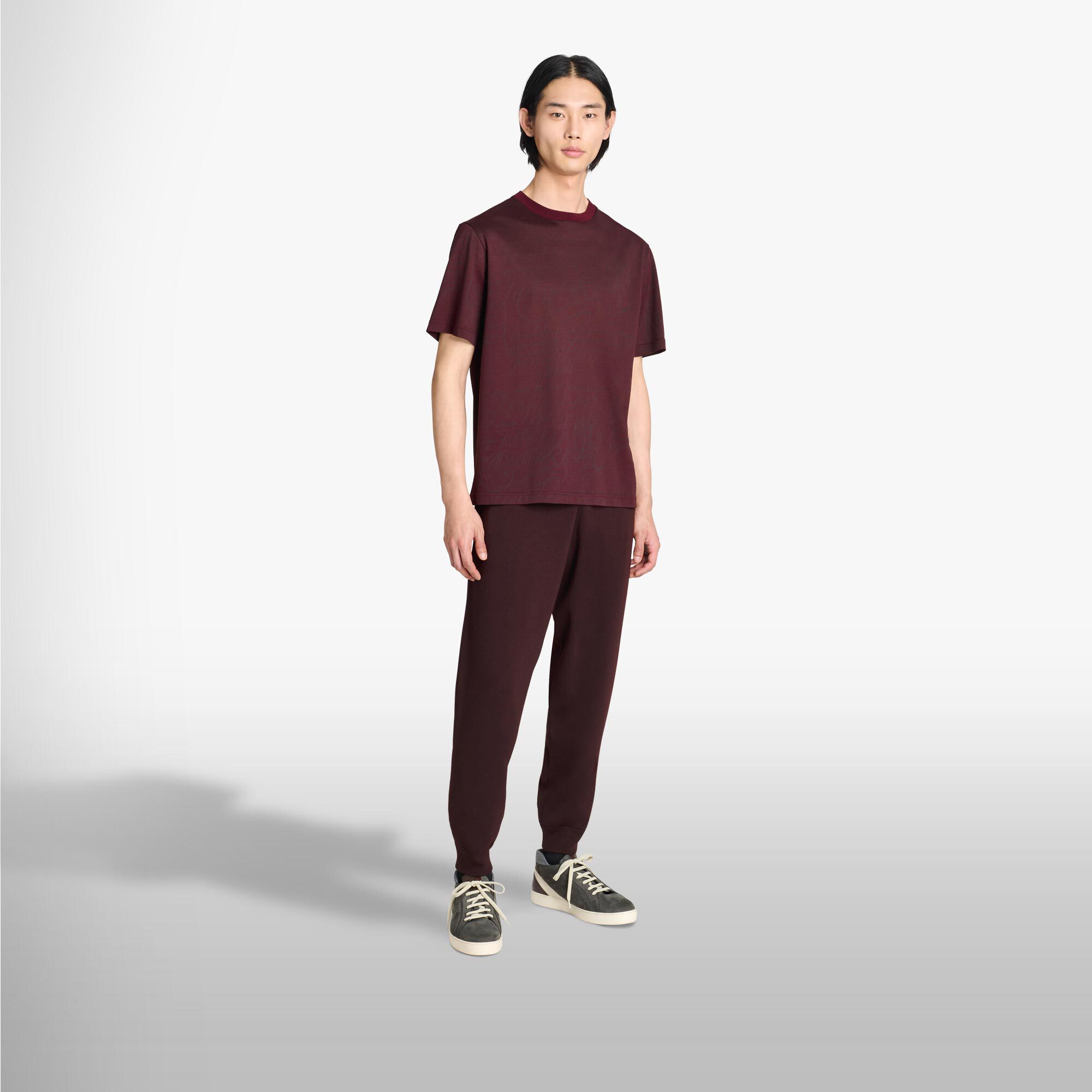 T-Shirt En Jacquard Scritto All-Over