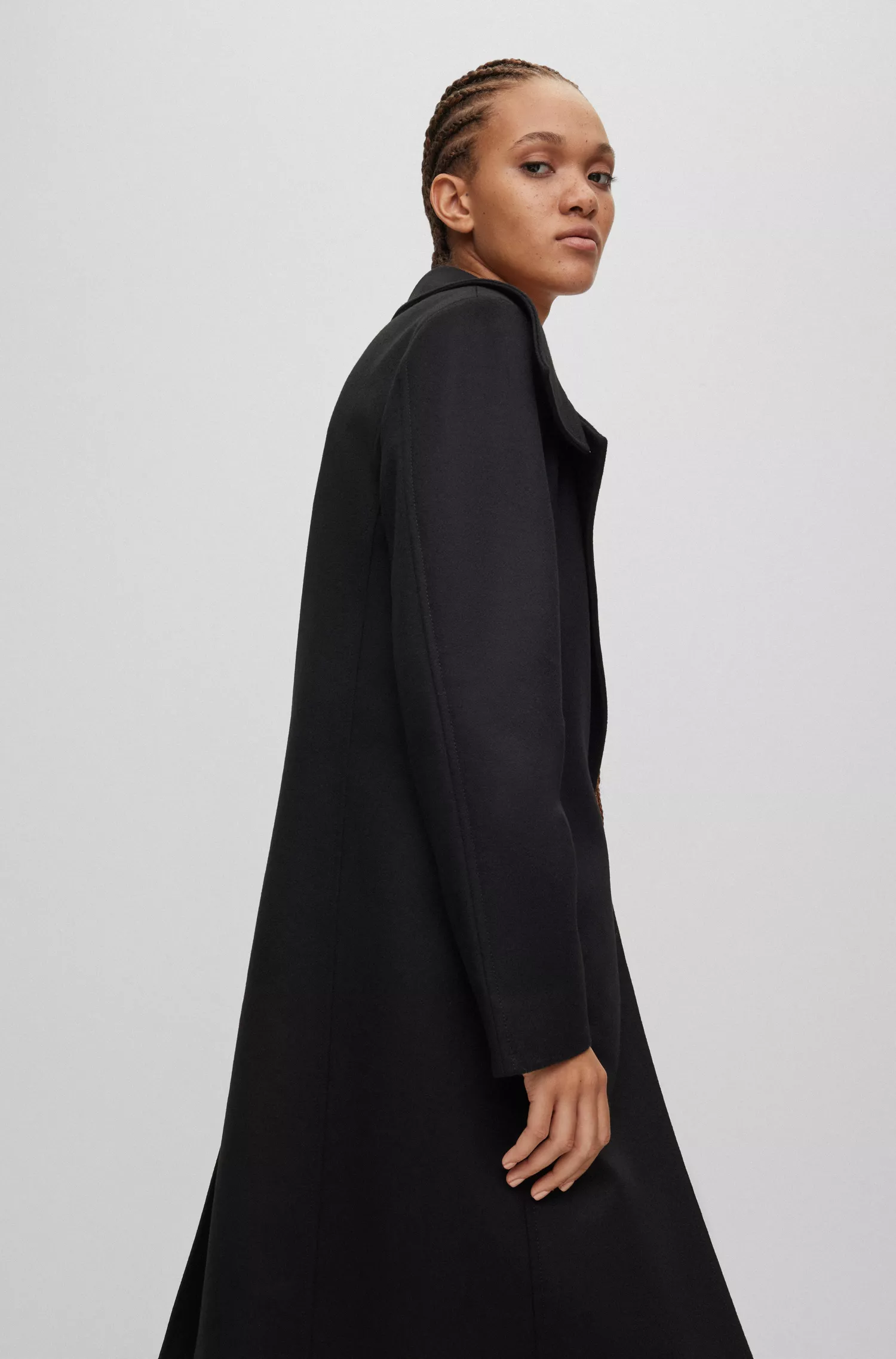 Casaco HUGO vermelho de corte regular em mistura de lã com cashmere.