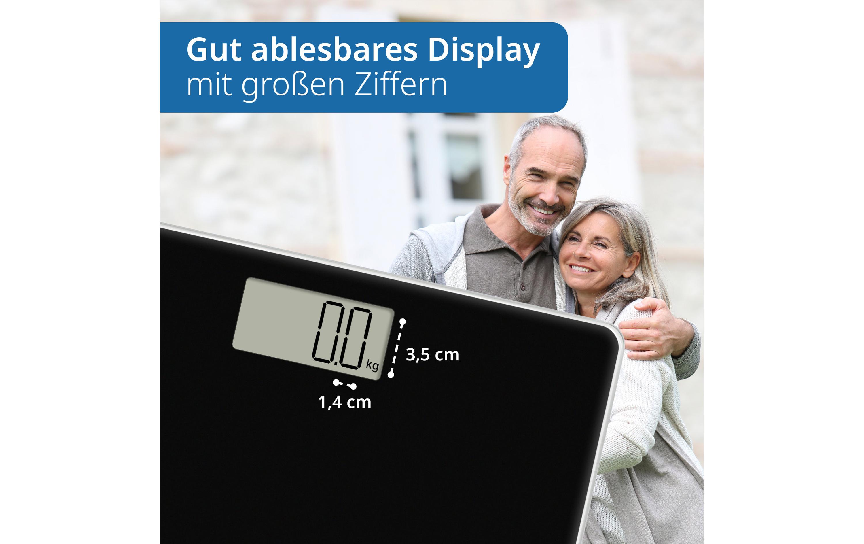 Personenwaage Amina SchwarzDigitale Körperwaage in modernem Design