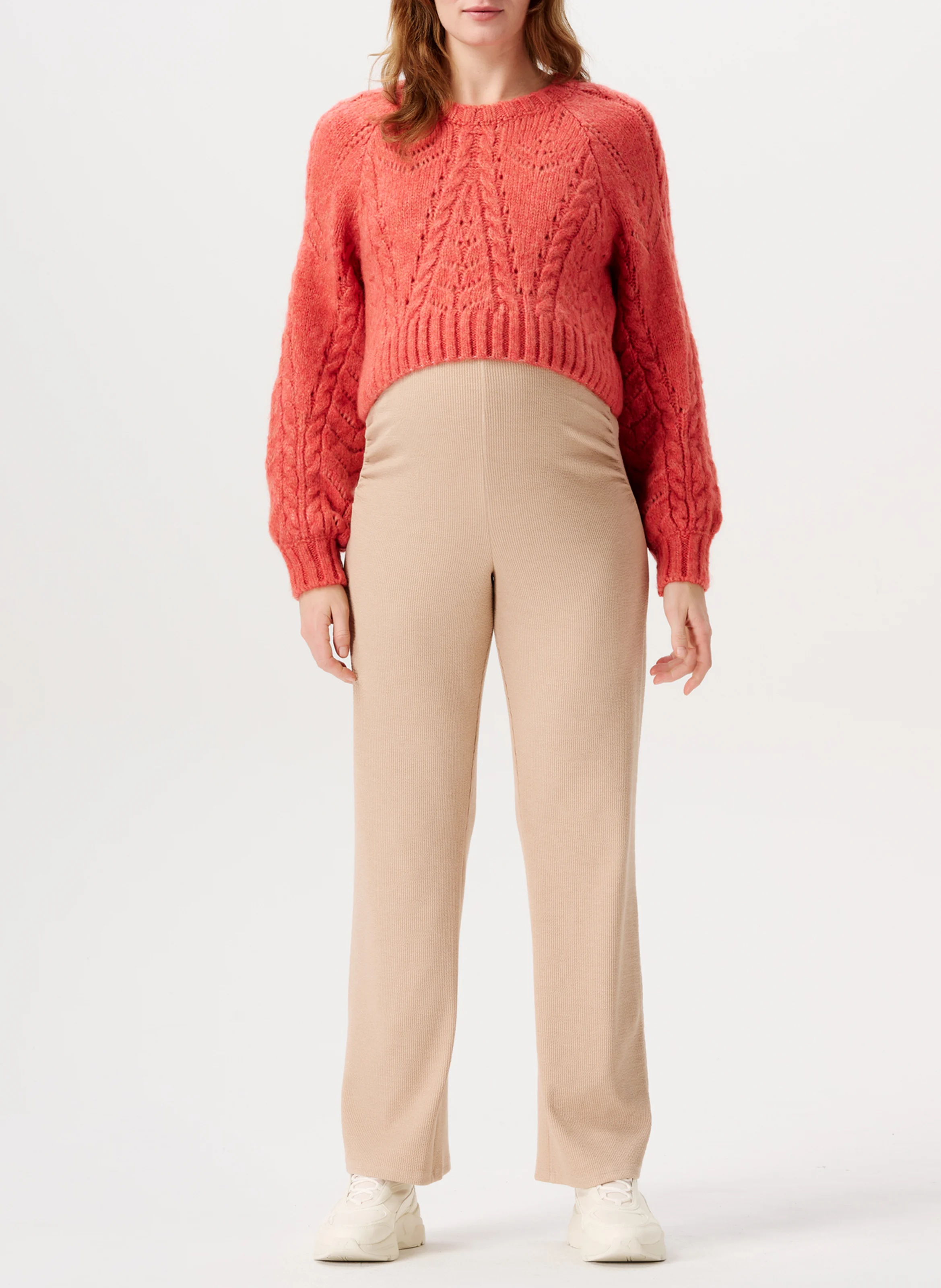 EDIME - Pantalon droit stretch de grossesse| Beige