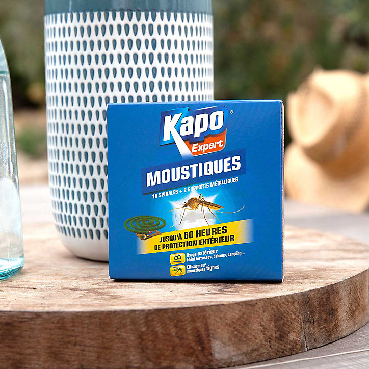Lot 10 spirales + 1 supports métalliques anti-moustiques Kapo expert