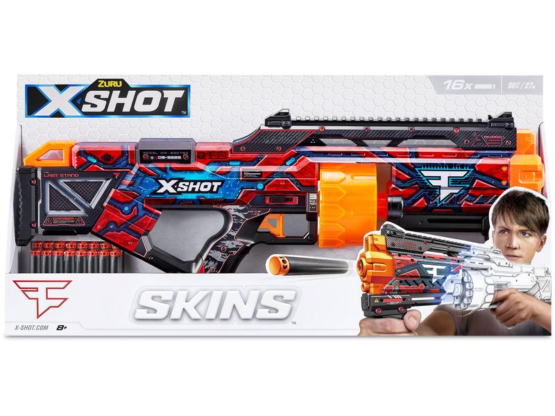 X-Shot X-Shot Skins Last Stand Faze mit 16 Darts Dart-Blaster mit Schaumstoff-Darts