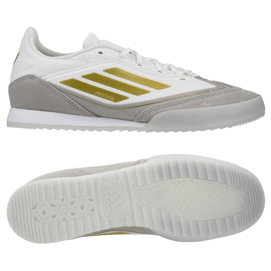 adidas F50 Messi Freestyle IN Triunfo Dorado - Blanc/Doré/Gris