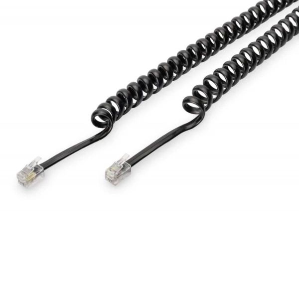 Cabo Telefone Auscultador RJ10 2 m Preto