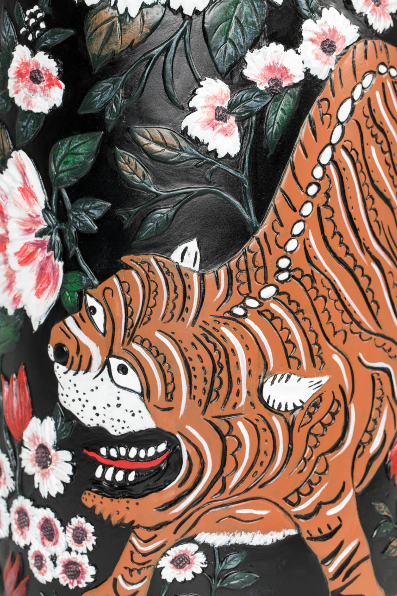Bold Monkey vaas Songs of the night tiger Hand geschilderd