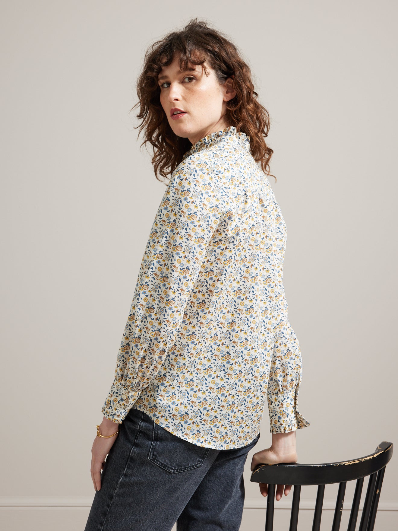 Chemise col froufrou femme tissu Liberty - Limited Collection