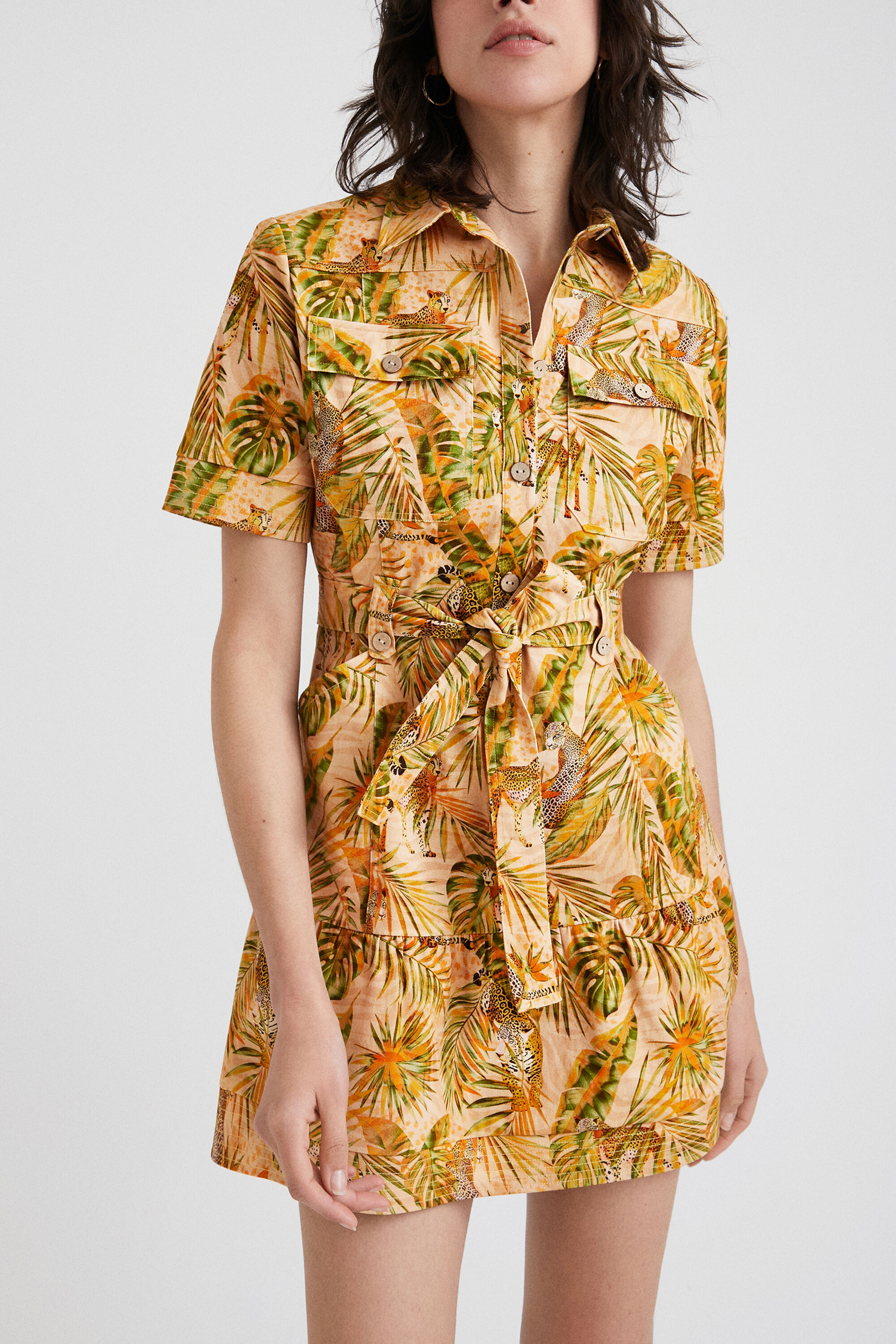 Robe chemise tropical