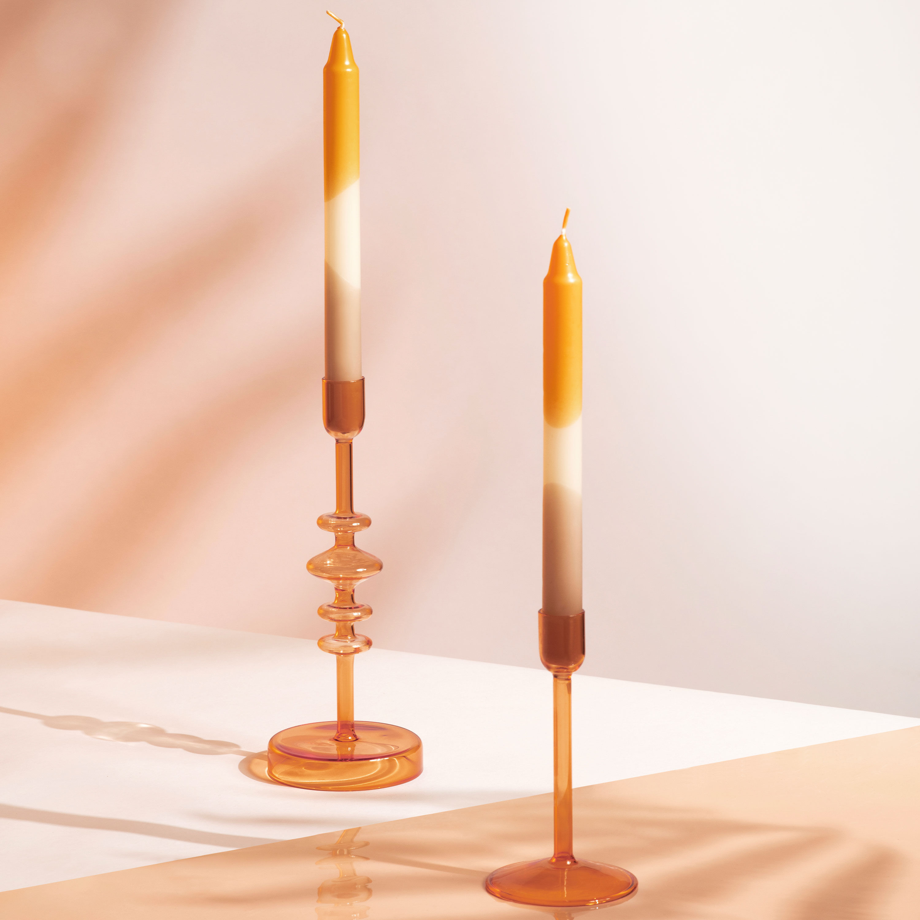 Like Home Candlestick holder Orange, 3.2'' x 3.2'' x 6''