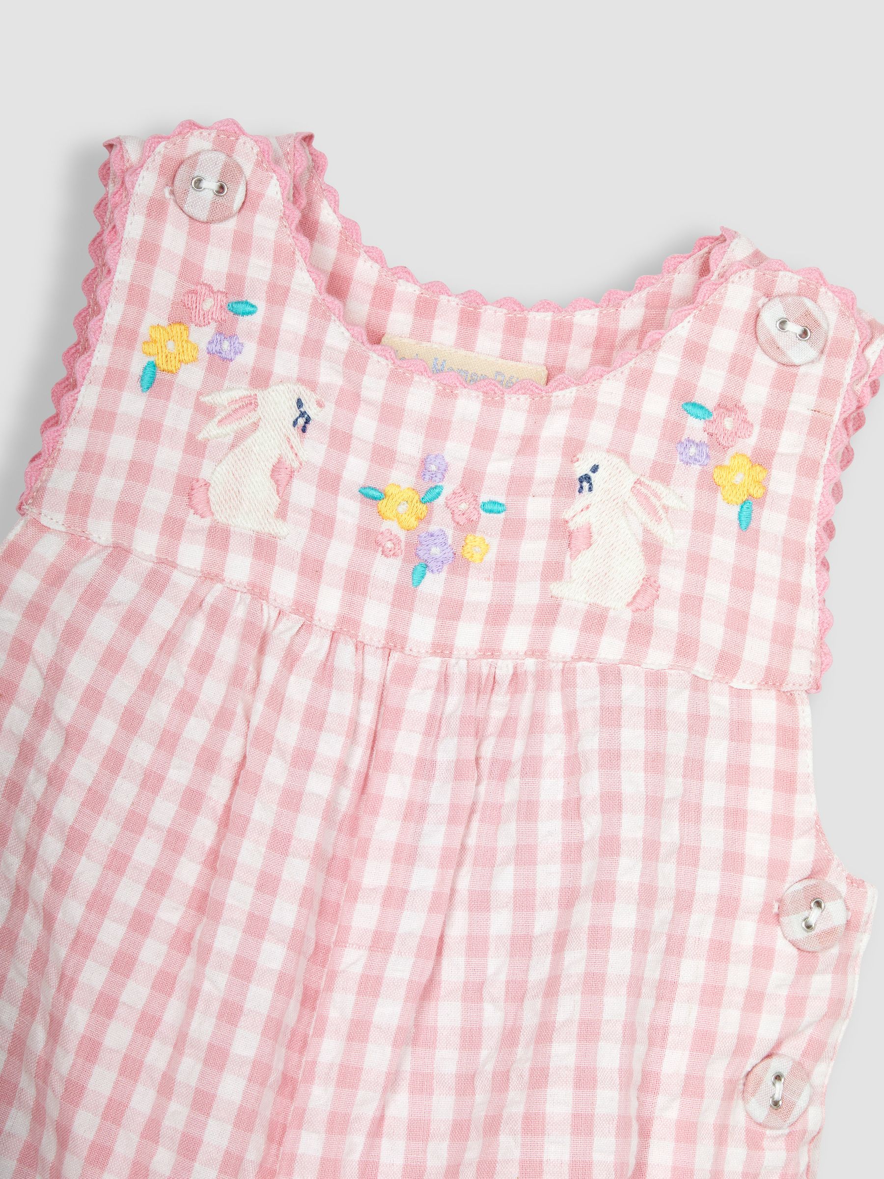 JoJo Maman Bébé gingham tuinbroek met applicatie