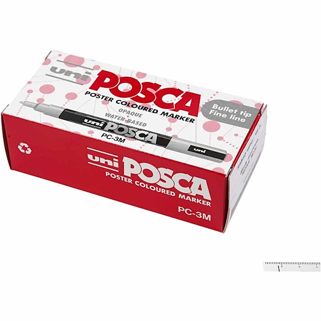 Posca Tusj, nr. PC-3M, strek 0,9-1,3 mm, fine, ass. farger, 12 stk./ 1 pk.