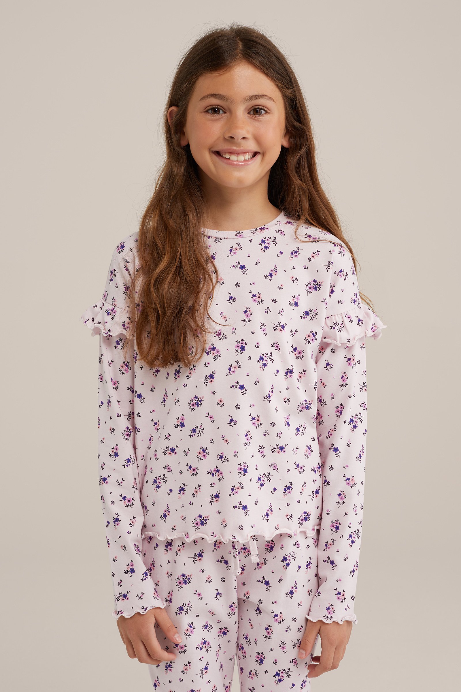 Meisjes pyjamaset met dessin WE Fashion Lichtroze