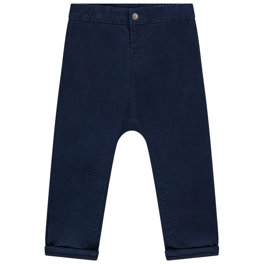Pantalon fitté en twill uni pour bébé garçon - Bleu marine