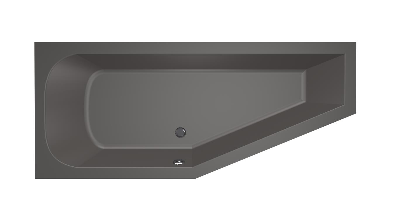 Xenz Lagoon Compact badkuip links 170x75x45cm antraciet