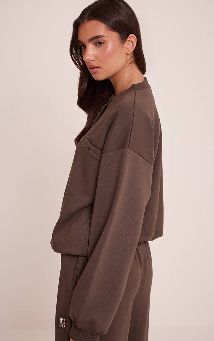 Chocolat Cardigan Boutonné En Jersey Interlock Plt